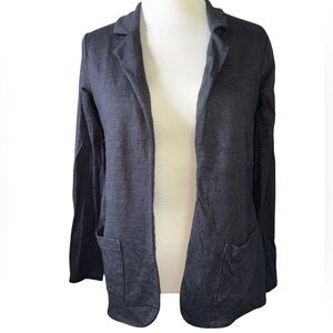 Rachel Zoe cardigan open front collared pockets 100% linen long sleeve Sz small